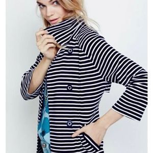 Cabi 5151 Maritime Trench Nautical Stripe Double Breasted Knit Jacket Size M NWO